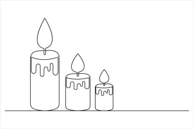 Mum simgesi sürekli tek çizgi çizimi ve minimalist biçim taslağı tasarımı