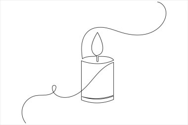 Mum simgesi sürekli tek çizgi çizimi ve minimalist biçim taslağı tasarımı