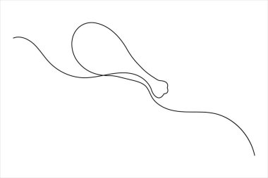 Kızarmış tavuk budu minimalist taslak biçimli beyaz arkaplan çizimi.