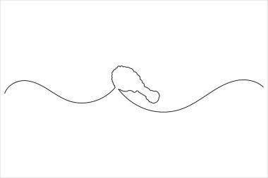 Kızarmış tavuk budu minimalist taslak biçimli beyaz arkaplan çizimi.