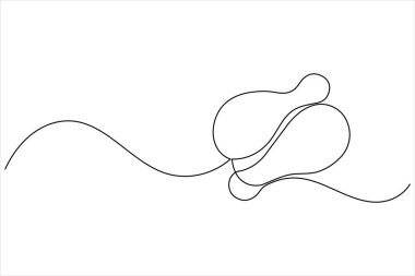 Kızarmış tavuk budu minimalist taslak biçimli beyaz arkaplan çizimi.