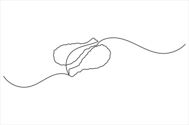 Kızarmış tavuk budu minimalist taslak biçimli beyaz arkaplan çizimi.