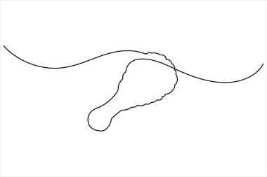 Kızarmış tavuk budu minimalist taslak biçimli beyaz arkaplan çizimi.