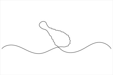 Kızarmış tavuk budu minimalist taslak biçimli beyaz arkaplan çizimi.