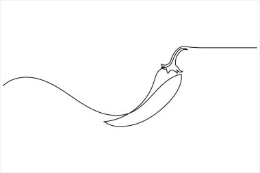 Biber ikonu sürekli bir çizgi minimalist tasarım modern yemek ve yemek çizimleri için izole edilmiş vektör