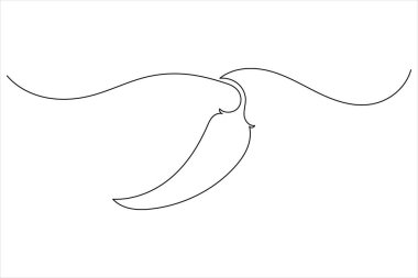 Biber ikonu sürekli bir çizgi minimalist tasarım modern yemek ve yemek çizimleri için izole edilmiş vektör