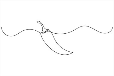 Biber ikonu sürekli bir çizgi minimalist tasarım modern yemek ve yemek çizimleri için izole edilmiş vektör