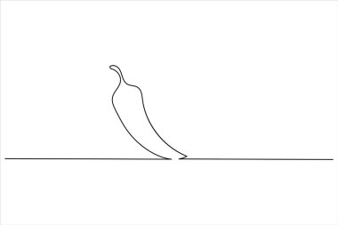 Biber ikonu sürekli bir çizgi minimalist tasarım modern yemek ve yemek çizimleri için izole edilmiş vektör