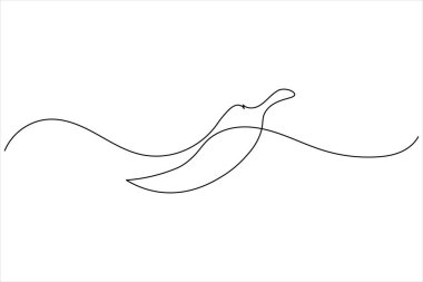 Biber ikonu sürekli bir çizgi minimalist tasarım modern yemek ve yemek çizimleri için izole edilmiş vektör