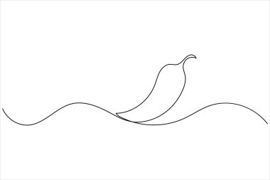 Biber ikonu sürekli bir çizgi minimalist tasarım modern yemek ve yemek çizimleri için izole edilmiş vektör