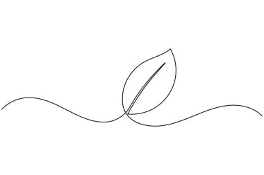 Aralıksız çizgi yaprak vektörü minimum çevre dostu botanik illüstrasyon