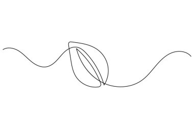 Aralıksız çizgi yaprak vektörü minimum çevre dostu botanik illüstrasyon