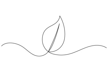 Aralıksız çizgi yaprak vektörü minimum çevre dostu botanik illüstrasyon