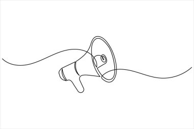 Megafon aralıksız tek satır resim hoparlör vektör çizimi