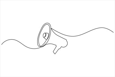 Megafon aralıksız tek satır resim hoparlör vektör çizimi