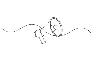 Megafon aralıksız tek satır resim hoparlör vektör çizimi