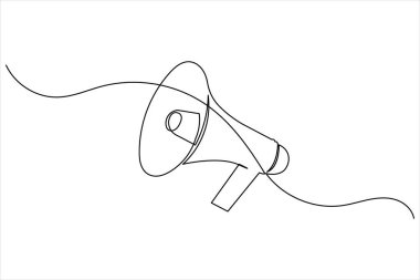 Megafon aralıksız tek satır resim hoparlör vektör çizimi