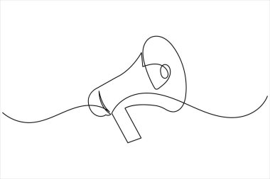 Megafon aralıksız tek satır resim hoparlör vektör çizimi