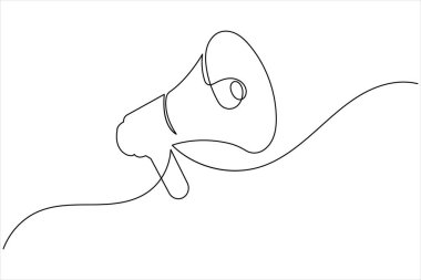 Megafon aralıksız tek satır resim hoparlör vektör çizimi