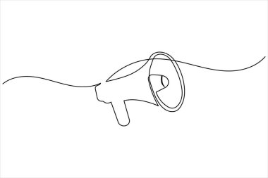 Megafon aralıksız tek satır resim hoparlör vektör çizimi