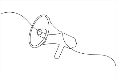 Megafon aralıksız tek satır resim hoparlör vektör çizimi