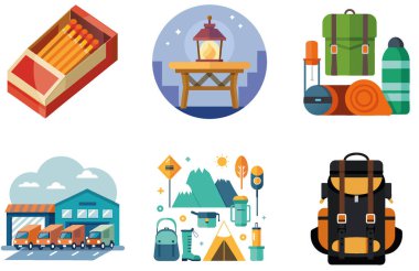 Kamp Paketi. Jeodezik Kubbe Glamping Koleksiyon Etiketleri. Al, Image Set 'i oluşturdu. Clipart çizgi film deisgn simgeleri