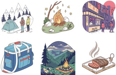 Kamp Paketi. Tiyatro Sahnesi Perdeleri Koleksiyon Çizimleri. Al, Image Set 'i oluşturdu. Clipart çizgi film deisgn simgeleri