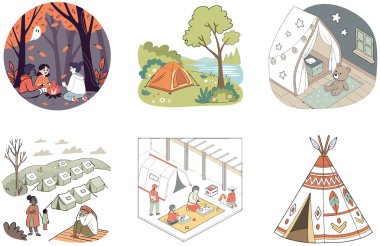 Kamp Paketi. Bulanık Müzik Festivali Kalabalık Resimleri. Al, Image Set 'i oluşturdu. Clipart çizgi film deisgn simgeleri