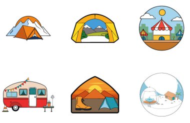 Kamp Paketi. Kuru Dallar Ateş Toplama Simgeleri. Al, Image Set 'i oluşturdu. Clipart çizgi film deisgn simgeleri