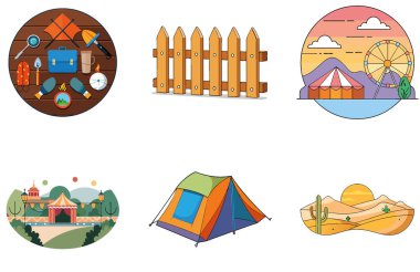Kamp yarışması. Disiplin ve Taktik Toplama Simgeleri Paketi. Al, Image Set 'i oluşturdu. Clipart çizgi film deisgn simgeleri