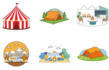 Kaçış Kampı. Serene ve Mutfak Koleksiyonu Simgeleri Paketi. Al, Image Set 'i oluşturdu. Clipart çizgi film deisgn simgeleri