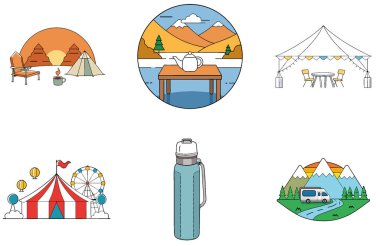 Kaçış Kampı. Bir Serenity ve Starry Collection Icons. Al, Image Set 'i oluşturdu. Clipart çizgi film deisgn simgeleri