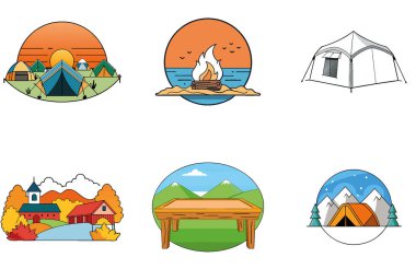 Kamp Macerası. Bir Serenity and Gurection Collection Icons paketi. Al, Image Set 'i oluşturdu. Clipart çizgi film deisgn simgeleri