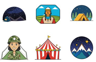 Kaçış Kampı. Bir Serenity ve Majestic Collection Icons paketi. Al, Image Set 'i oluşturdu. Clipart çizgi film deisgn simgeleri