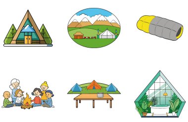 Kamp Macerası. Kış Paketi ve Majestic Collection Icons. Al, Image Set 'i oluşturdu. Clipart çizgi film deisgn simgeleri