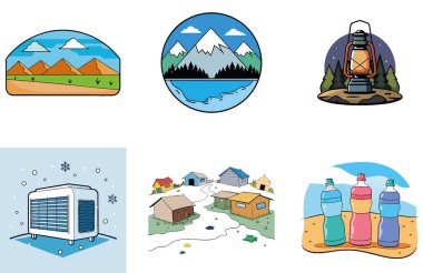 Kaçış Kampı. Serenity ve Snowy Collection Icons paketi. Al, Image Set 'i oluşturdu. Clipart çizgi film deisgn simgeleri