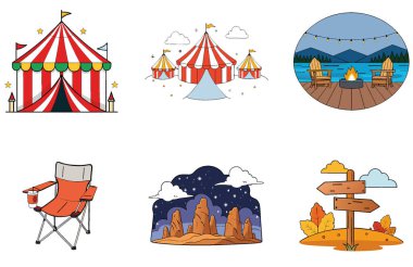 Kaçış Kampı. Bir Serenity ve Golden Collection Icons paketi. Al, Image Set 'i oluşturdu. Clipart çizgi film deisgn simgeleri