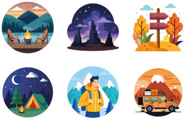 Kamp ziyafeti. Bir paket Sizzling ve Savory Collection çıkartması. Al, Image Set 'i oluşturdu. Clipart çizgi film deisgn simgeleri