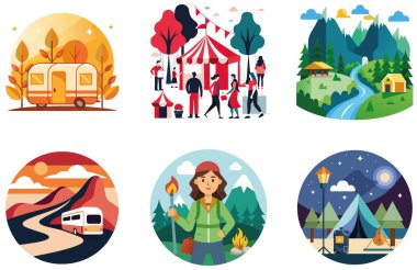 Kamp ziyafeti. Bir paket Smoky and Juicy Collection çıkartması. Al, Image Set 'i oluşturdu. Clipart çizgi film deisgn simgeleri