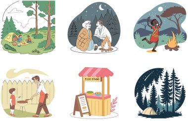 Kamp Paketi. Kuru Dallar Ateş Toplama Çizimleri. Al, Image Set 'i oluşturdu. Clipart çizgi film deisgn simgeleri