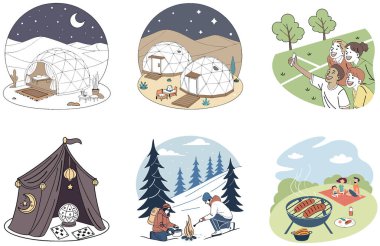 Kamp Paketi. Terk Edilmiş Hastane Harabe Koleksiyonu Çizimleri. Al, Image Set 'i oluşturdu. Clipart çizgi film deisgn simgeleri