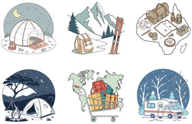 Kamp aktivizmi. Bir Cesaret ve Sürdürülebilirlik Koleksiyonu. Al, Image Set 'i oluşturdu. Clipart çizgi film deisgn simgeleri