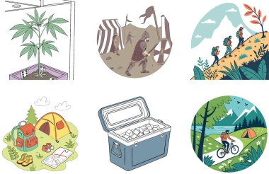 Kaçış Kampı. Bir Serenity ve Twilight Collection Illustrations. Al, Image Set 'i oluşturdu. Clipart çizgi film deisgn simgeleri