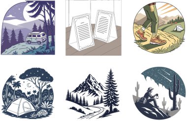 Kamp ziyafeti. Izgara ve Kurtarıcı Koleksiyonlar Paketi. Al, Image Set 'i oluşturdu. Clipart çizgi film deisgn simgeleri