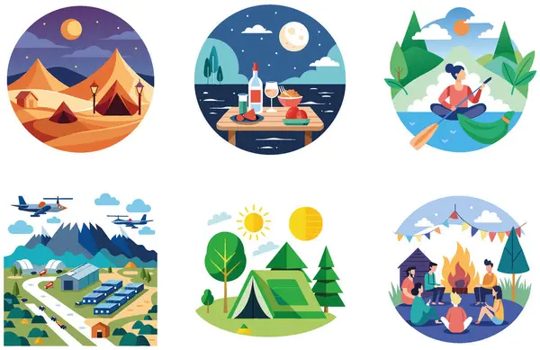 Kaçış Kampı. Bir Serenity ve Sunlight Collection çıkartması. Al, Image Set 'i oluşturdu. Clipart çizgi film deisgn simgeleri