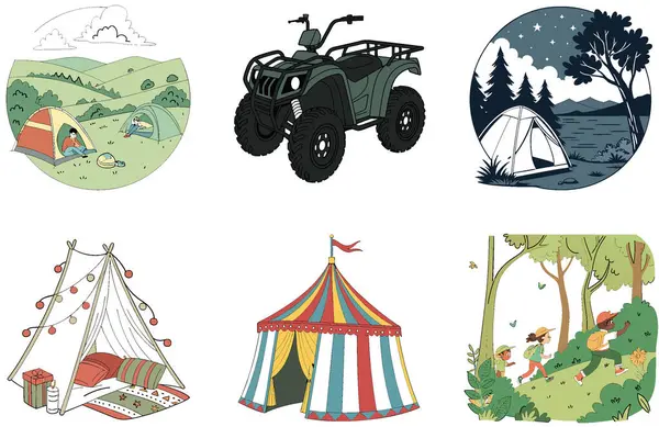 Kamp Paketi. Odun Kampı Sıcaklığı Koleksiyonu Çizimleri. Al, Image Set 'i oluşturdu. Clipart çizgi film deisgn simgeleri