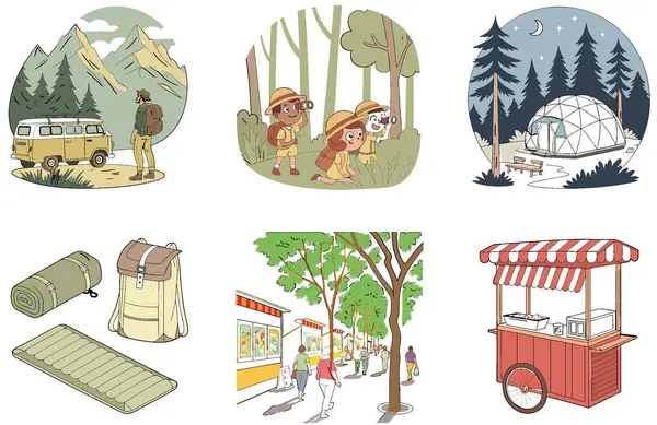 Kamp ziyafeti. Bir deste Smoky and Savory Koleksiyonu. Al, Image Set 'i oluşturdu. Clipart çizgi film deisgn simgeleri