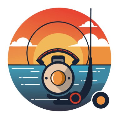 Yapay zekanın ürettiği günbatımının arka planına yakın çekim. Vektör simgesi