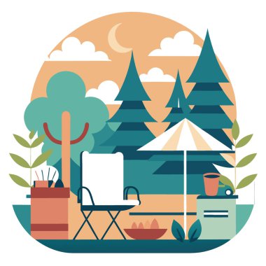 Açık havada rahatlama ve klasik estetiğin mükemmel bir karışımı yapay zekayı bekliyor. Vektör simgesi