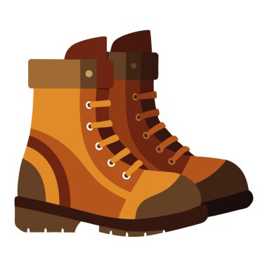 Yürüyüş, yürüyüş ya da doğa adamı avlamak için ağır botlar. Al. Yapay zeka üretildi. Vektör simgesi